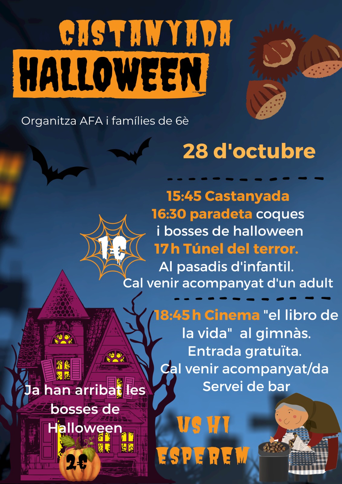 Curs nou, festa nova! Castanyes, cinema i túnel del terror…