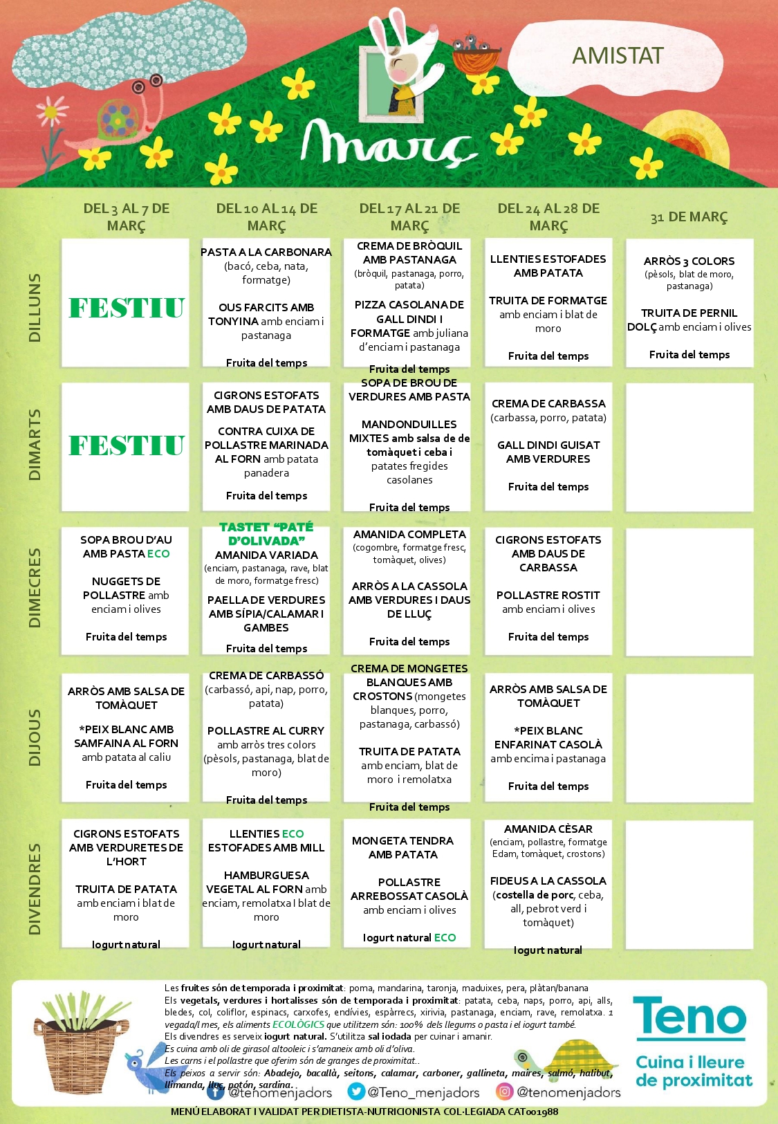 Menú Març – Curs 24/25