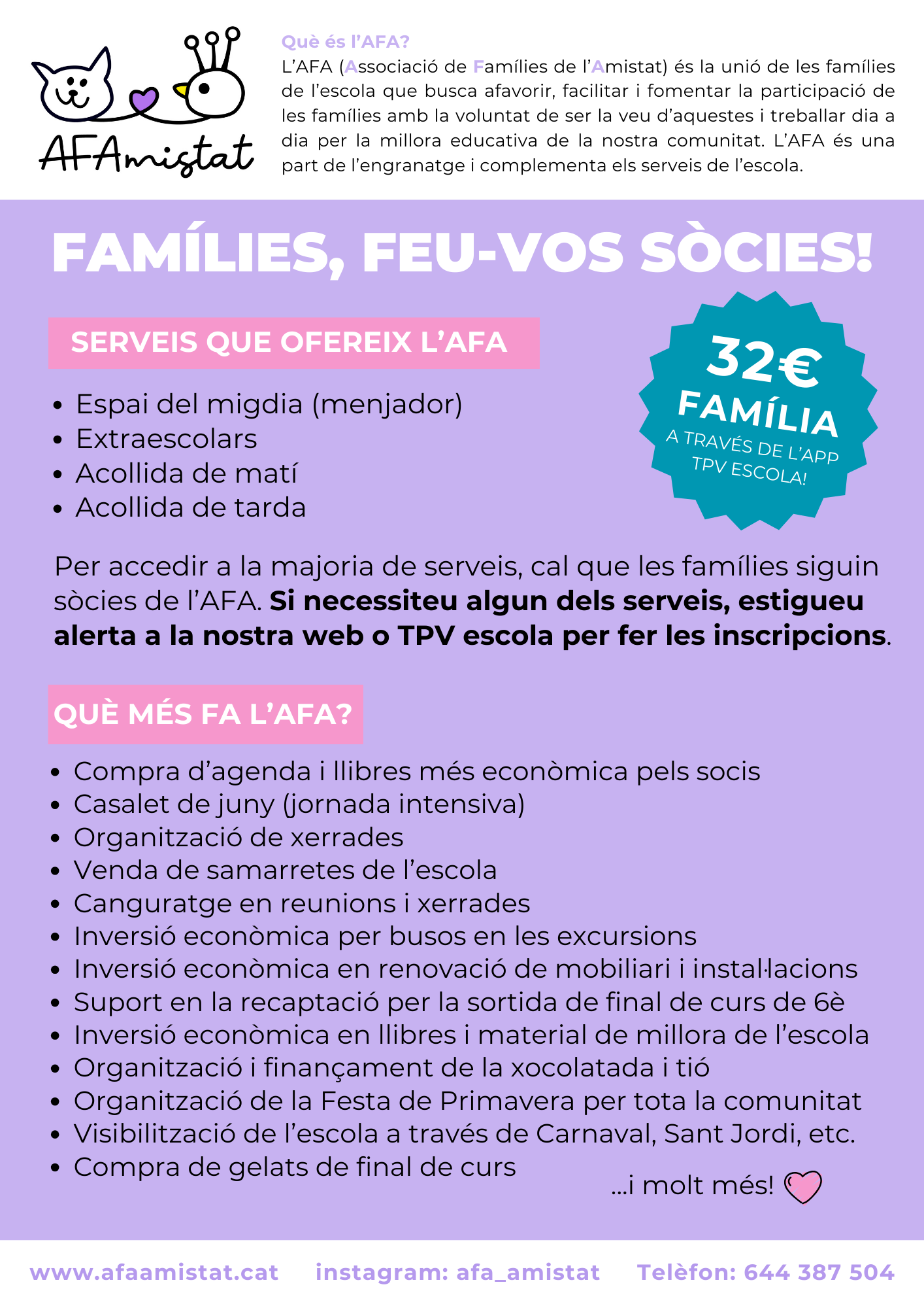 Us heu d’inscriure a algun servei?