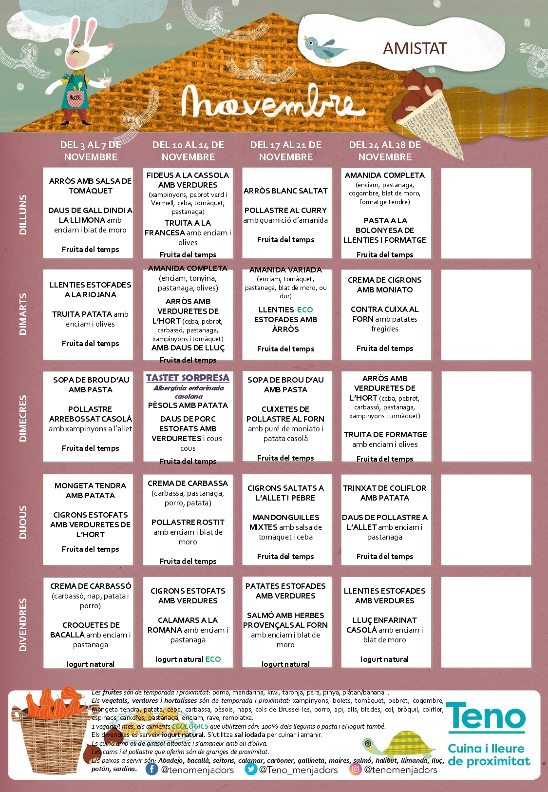 Menú Novembre- Curs 25/26