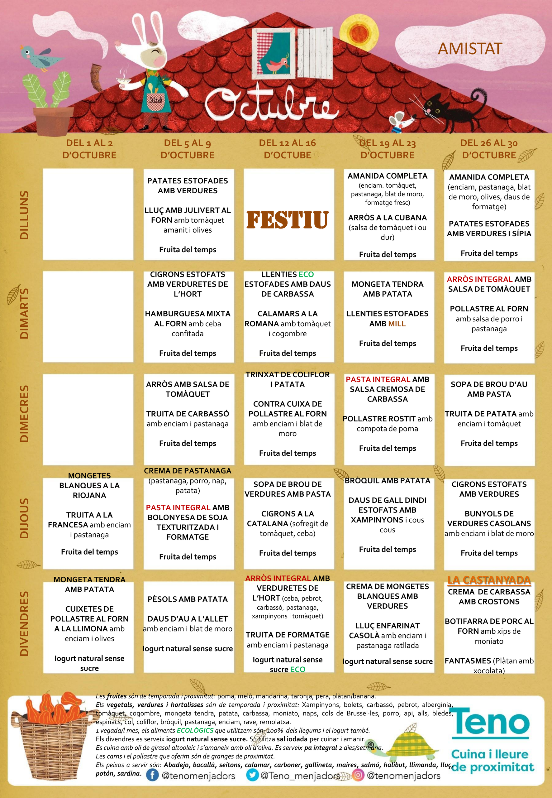 Menú Octubre – Curs 26/27